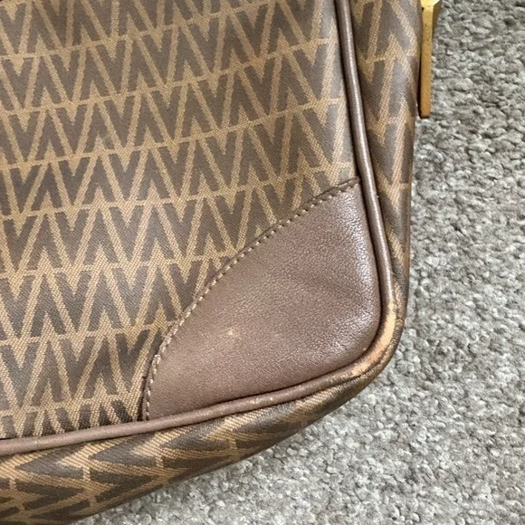 Authentic Valentino pvc leather brown grey shoulder bag - Picture 2 of 12